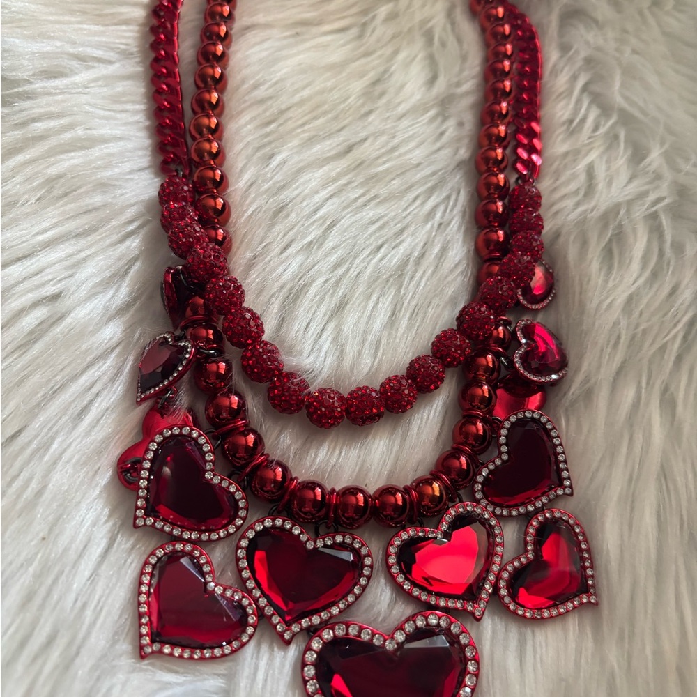 Betsey Johnson Red Heart Necklace - Picture 7 of 7